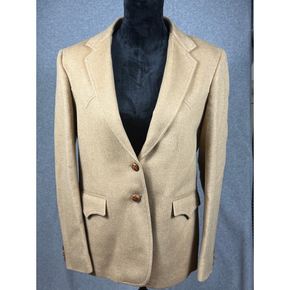 Vintage Kenny Rogers Western Collection Circle S Camel Hair Blazer Size 14